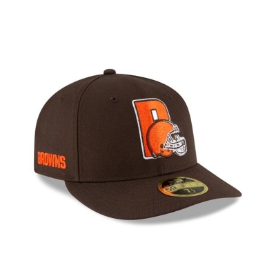 Brown Cleveland Browns Hat - New Era NFL Logo Mix Low Profile 59FIFTY Fitted Caps USA7019534